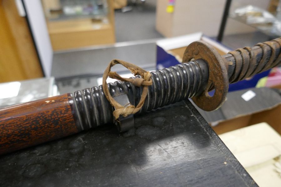 An old Tanto Samurai sword having lacquered scabbard - Image 5 of 6