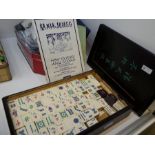 A vintage Mahjong set, in hardwood box (not checked)