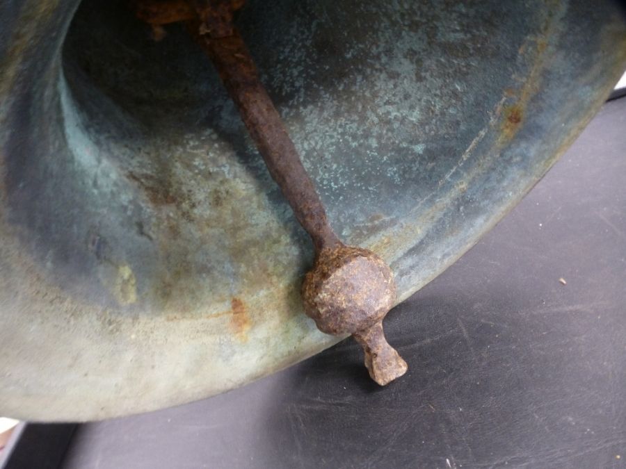 A late 19th century Crown top bronze bell, possibly by J. Warner, height 30cms - Image 3 of 16