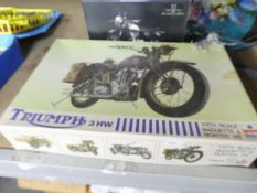 Minichamps 1/12 BSA Gold Star motorcycle and unbuilt ESCI Triumph 3HW motorcycle