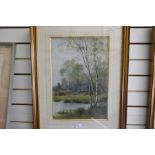 Octavius Rickatson; (1856 - 1941), a pair of watercolours of trees and water, signed, each 34 x 50.5