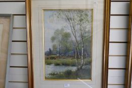 Octavius Rickatson; (1856 - 1941), a pair of watercolours of trees and water, signed, each 34 x 50.5