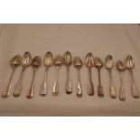 A set of six silver Georgian teaspoons, hallmarked London 1836 James Beebe, and another very similar