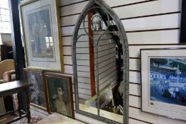 Wide arched outdoor mirror