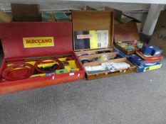 Mecanno Set 9A contained in wooden box, Meccano Outfit 9 in wooden box and quantity of Meccano boxed