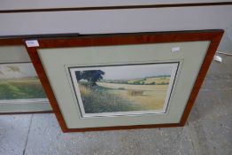 Two limited edition prints, signed Richardle Wardle entitled Hillside Bales, framed and glazed