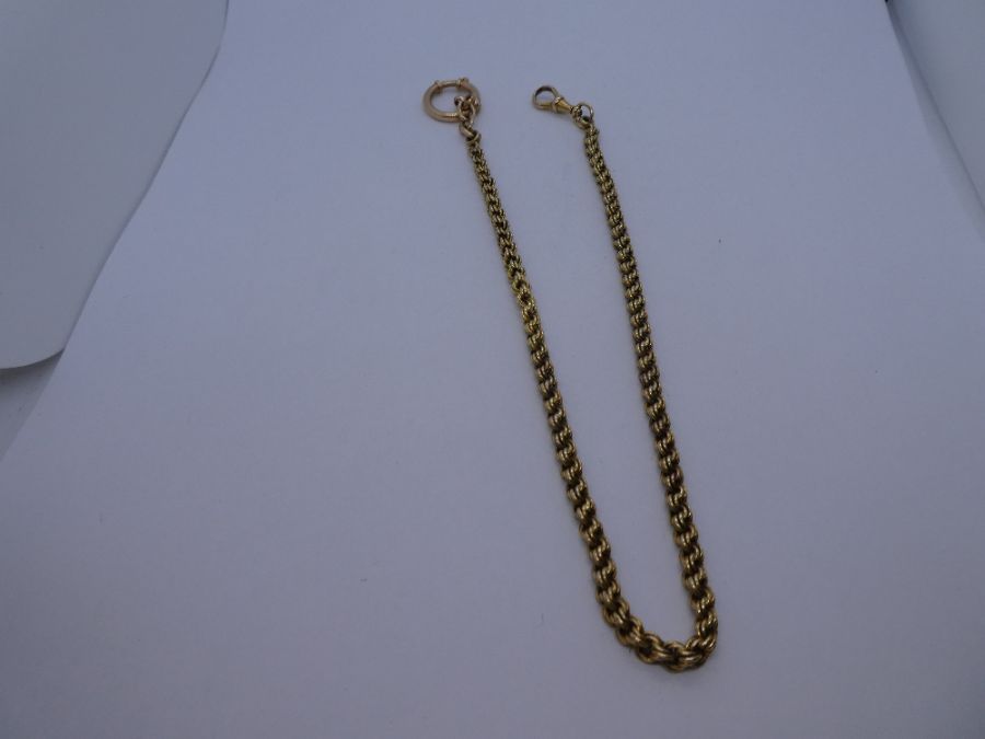 14K yellow gold chain, with circular ring clasp, possibly Austrian. marked 14, 34cm, 15.1g approx. G - Image 3 of 3
