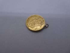 22ct yellow gold half sovereign, 1909, Edward and George and the dragon