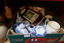 Selection of Studio pottery, vases etc and a box of mixed china
