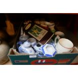 Selection of Studio pottery, vases etc and a box of mixed china