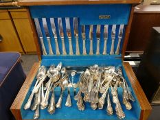 A canteen of plated cutlery by Webber and Hill, and sundry cutlery