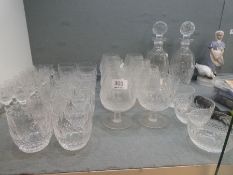 A quantity of Waterford Colleen pattern drinking glasses to include: twelve tumblers, eight brandy b