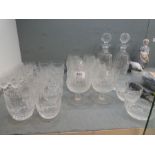 A quantity of Waterford Colleen pattern drinking glasses to include: twelve tumblers, eight brandy b