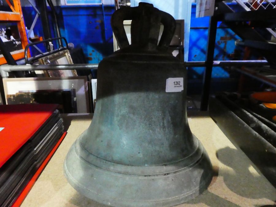 A late 19th century Crown top bronze bell, possibly by J. Warner, height 30cms - Image 11 of 16