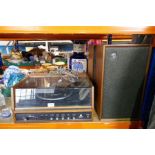 Vintage Dynatron radio, Mazurka turntable and speakers, etc