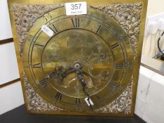 A late 19th century brass clock face by Thomas Fardon of Adderbury 26cms