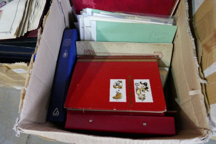 Four boxes of World stamps in albums, pages and loose - Image 9 of 9