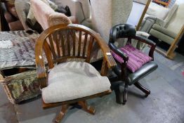 Two revolving desk chairs