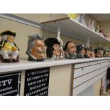 Ten Royal Daulton Character jugs including; Merlin Dick Turpin and Long John Silver, and a Carlton W