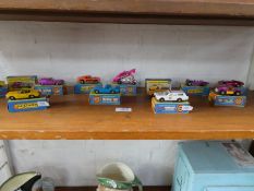 Matchbox Superfast, a quantity of 11 boxed Matchbox cars in mint condition, boxes fair to good