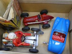 A vintage Schuco Go-kart No 1055 and two other Schuco clockwork cars (3)