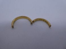 22ct yellow gold ring, AF, 2 pieces, 3.1g approx. marked 22. Gold content value estimate given at ti