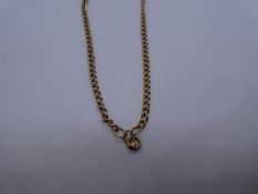 9ct rose gold chain, 47cm marked 375, 14.7g approx. Gold content value estimate given at time of val