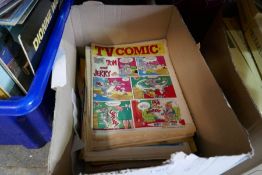 A box of vintage comics including Tom and Jerry etc
