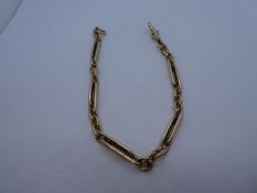 9ct yellow gold bracelet, marked 375, 22cm, 22g approx. Gold content value estimate given at time of