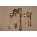 A matching ornate engraved silver Victorian fork and spoon, hallmarked Birmingham 1897, Hilliard and
