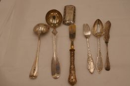 A matching ornate engraved silver Victorian fork and spoon, hallmarked Birmingham 1897, Hilliard and