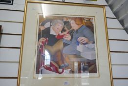 Beryl Cook, a pencil signed limited edition print of 'Shoe Shop', 309/650, size 45 x 46.5cms