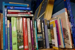 Shelf of train related hardback books