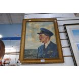 An oil on canvas depicting an RAF officer signed R.A.V.S