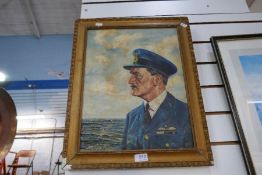 An oil on canvas depicting an RAF officer signed R.A.V.S