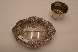 A silver repoussed and embossed Victorian cup with scalloped design rim. Hallmarked Birmingham 1900.