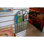 Small leaded glass mirror