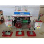 Mamod TE1A Traction engine to include box and steering rod and a quantity of steam accessories