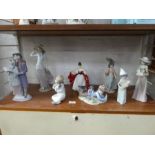 A quantity of LLadro Nao and Royal Doulton figures (8)