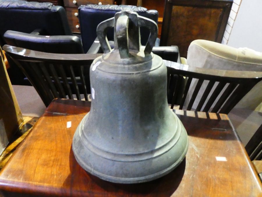 A late 19th century Crown top bronze bell, possibly by J. Warner, height 30cms - Image 13 of 16