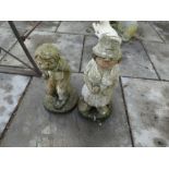 Two garden figures of Andy Capp characters