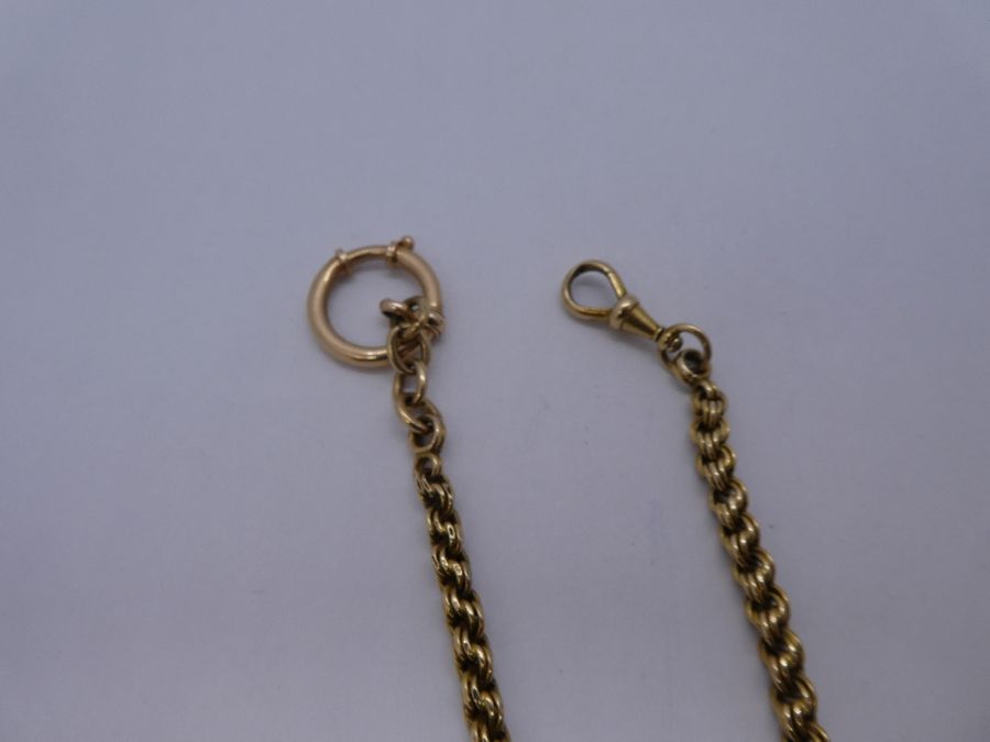 14K yellow gold chain, with circular ring clasp, possibly Austrian. marked 14, 34cm, 15.1g approx. G - Image 2 of 3