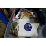 A bag and a box of various 45 rpm ,