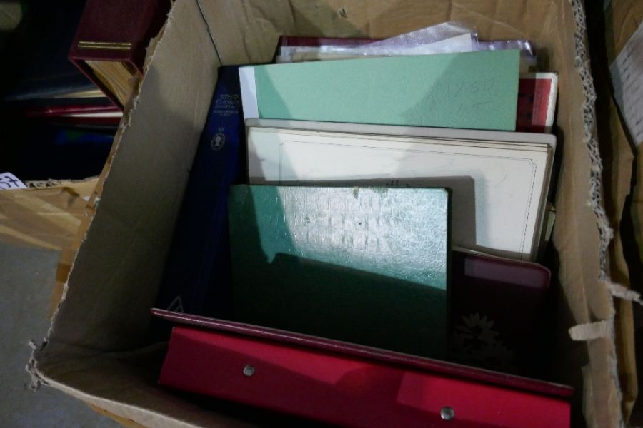 Four boxes of World stamps in albums, pages and loose - Image 4 of 9