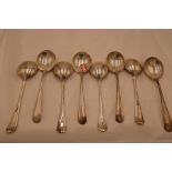 Eight silver soup spoons, hallmarked Sheffield 1931- 33, Viners Ltd, 20.13ozt approx