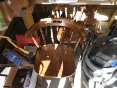 A set of 4 stick back pub chairs