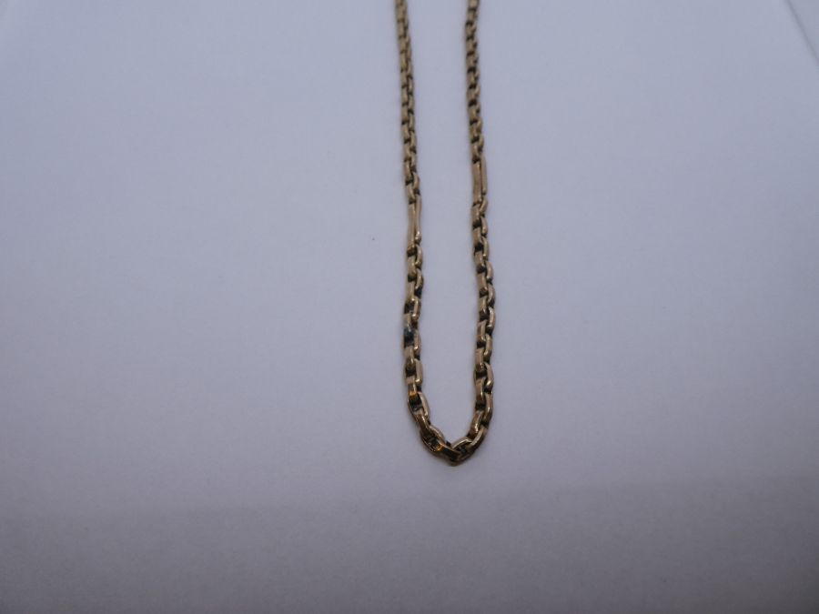 Antique 9ct rose gold watch chain, with loop catch and T bar, marked 375, 31cm, 15.1g approx. Gold c - Image 3 of 5