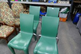 A set of four Louis 20 green chairs by Starck for Vitra