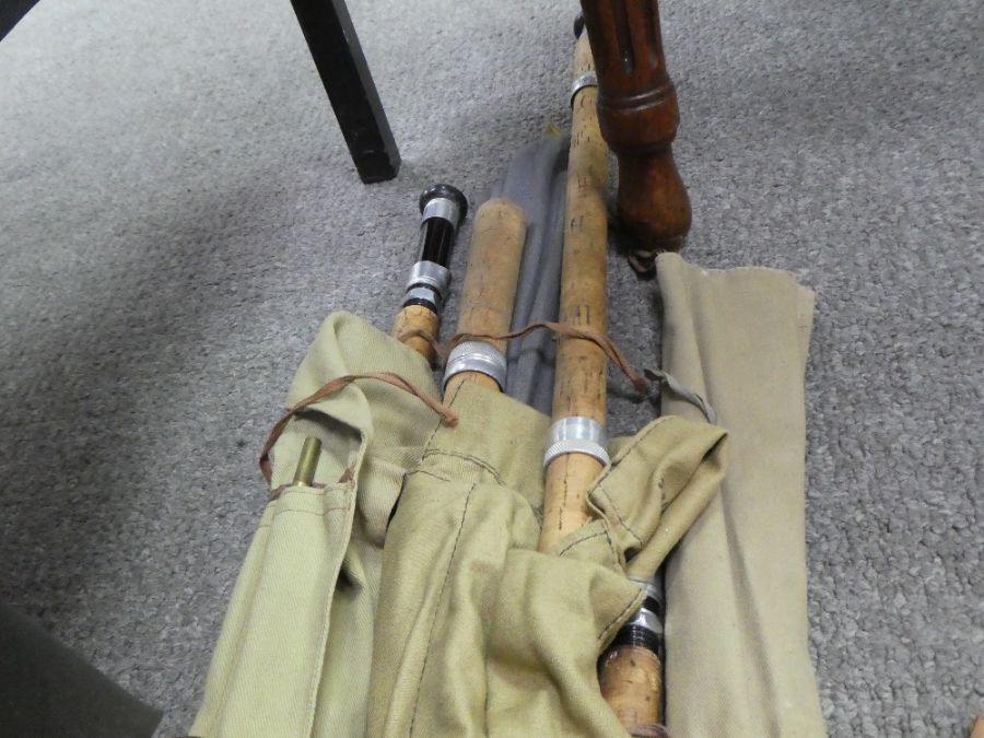 A quantity of vintage split cane fishing rods, and others - Image 3 of 3