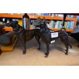Bronze statue of a pair of dogs